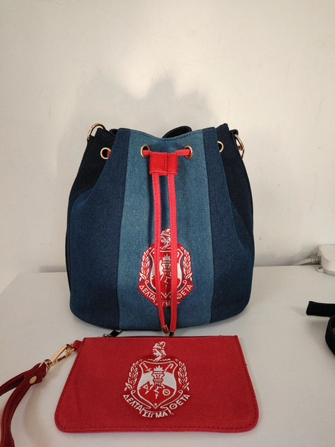 Denim Bucket Bag